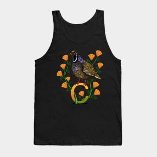 California quail state bird Californian poppy flowers Tank Top